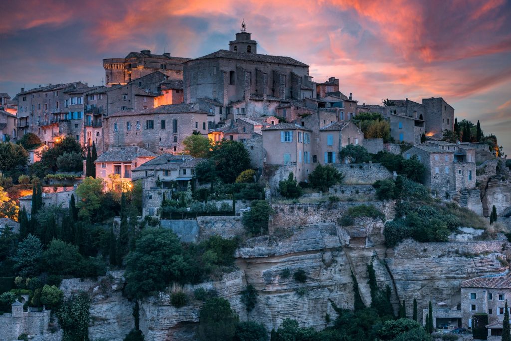 Gordes Town in Provence,France at Twilight