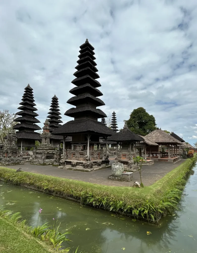 Taman Ayun Temple showcases traditional Balinese architecture with scenic surroundings, offering a glimpse into cultural heritage.