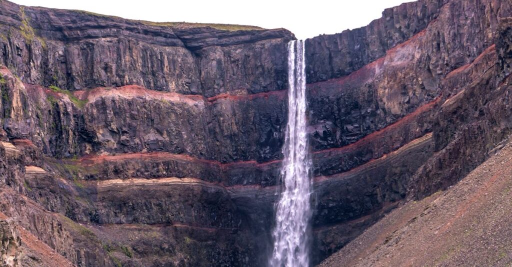 Randonnée Hengifoss en couple : le guide concret pour une escapade cascade (sans marathon inutile) Explore the stunning Hengifoss Waterfall cascading down Iceland's dramatic cliffs.